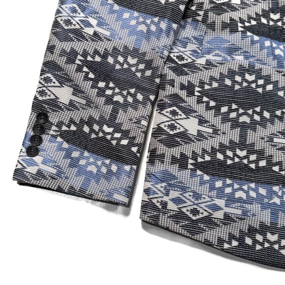 Paisley & Gray Blazer Mens 42R Slim Aztec Southwest NWT Sport Jacket Blue - Picture 6 of 10